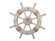 Rustic Decorative Ship Wheel With Seashell 24\
