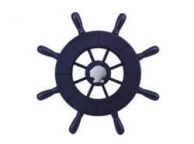Dark Blue Decorative Ship Wheel With Seashell 9\