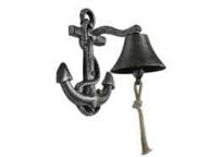Rustic Silver Cast Iron Wall Mounted Anchor Bell 8\