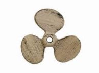 Aged White Cast Iron Propeller Paperweight 4\