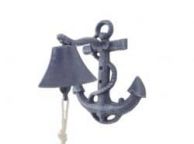 Rustic Dark Blue Cast Iron Wall Mounted Anchor Bell 8\