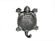 Rustic Silver Cast Iron Turtle Hook 6\