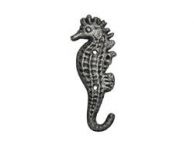 Rustic Silver Cast Iron Seahorse Hook 5\