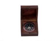 Antique Copper Black Desk Compass with Rosewood Box 3\