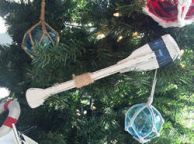 Wooden Rustic King Harbor Decorative Squared Rowing Boat Oar Christmas Ornament 12\