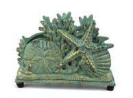 Antique Bronze Cast Iron Seashell Napkin Holder 7\