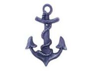 Rustic Dark Blue Cast Iron Anchor Hook 8\