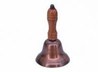 Antique Copper Hand Bell with Wood Handle 6\
