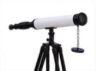 Floor Standing Oil-Rubbed Bronze-White Leather With Black Stand Harbor Master Telescope 50\