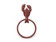 Rustic Red Cast Iron Lobster Towel Holder 9\