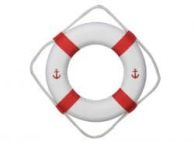 Classic White Decorative Anchor Lifering with Red Bands 15\