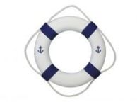 Classic White Decorative Anchor Lifering with Blue Bands 20\