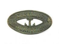 Antique Bronze Cast Iron Captains Quarters with Anchor Sign 8\