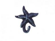 Rustic Dark Blue Cast Iron Starfish Hook 4\