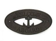 Cast Iron Welcome Aboard with Anchor Sign 8\