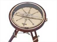 Decorative Wooden Brass Compass Table 23\