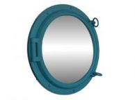 Light Blue Decorative Ship Porthole Mirror 24\