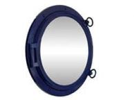 Navy Blue Decorative Ship Porthole Mirror 24\