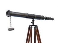Admirals Floor Standing Oil Rubbed Bronze with Leather Telescope 60\