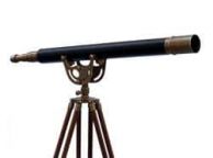 Floor Standing Antique Brass Leather Anchormaster Telescope 65\