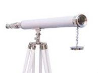 Hampton Collection Chrome with Leather Harbor Master Telescope 60\