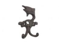 Cast Iron Flying Fish Decorative Metal Double Wall Hooks 5\