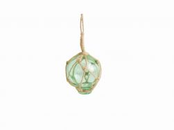 Seafoam Green Japanese Glass Ball Fishing Float With Brown Netting Decoration 2\