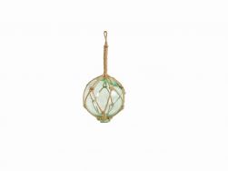 Seafoam Green Japanese Glass Ball Fishing Float With Brown Netting Decoration 4\