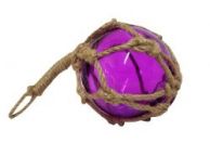 Purple Japanese Glass Ball Fishing Float With Brown Netting Decoration 4\