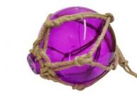 Purple Japanese Glass Ball Fishing Float With Brown Netting Decoration 6\