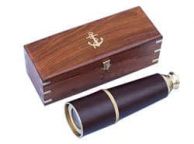 Deluxe Class Admiral\'s Brass - Leather Spyglass Telescope 27\
