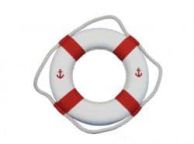 Classic White Decorative Anchor Lifering With Red Bands 10\