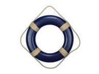 Blue Painted Decorative Life Ring with Rope Bands 20\