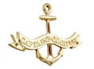 Brass Captains Quarters Anchor With Ribbon Sign 8\