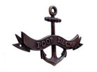 Antique Copper Poop Deck Anchor With Ribbon Sign 8\