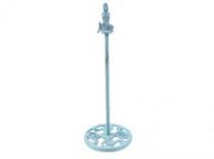 Rustic Light Blue Cast Iron Mermaid Extra Toilet Paper Stand 16