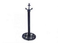 Rustic Dark Blue Cast Iron Anchor Extra Toilet Paper Stand 16\