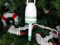 Vintage Green Decorative Lobster Trap Buoy Christmas Tree Ornament