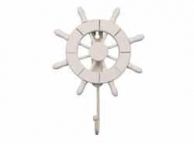 White Decorative Ship Wheel with Hook 8\