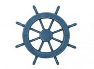Rustic All Light Blue Decorative Ship Wheel 18\