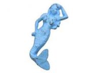 Rustic Light Blue Cast Iron Mermaid Hook 6