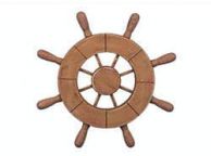 Rustic Wood Finish Decorative Ship Wheel 9\