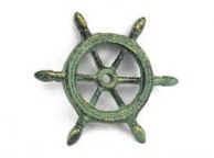 Antique Bronze Cast Iron Ship Wheel Decorative Paperweight 4\