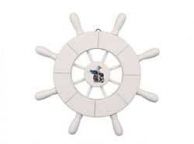 White Decorative Ship Wheel With Seagull 9\