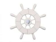 White Decorative Ship Wheel With Seashell 9\