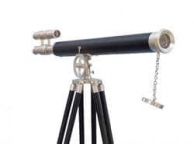 Floor Standing Brushed Nickel With Leather Griffith Astro Telescope 65\