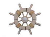 Rustic Decorative Ship Wheel With Seashell  6\