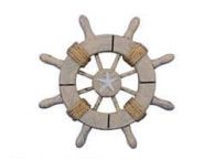 Rustic Decorative Ship Wheel With Starfish 6\