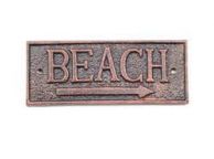 Rustic Copper Cast Iron Beach Sign 9\