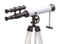 Floor Standing Oil Rubbed Bronze with White Leather Griffith Astro Telescope 50\